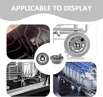 8 Pack Dishwasher Lower Rack Wheels Replacement, 165314 for Bosch Kenmore