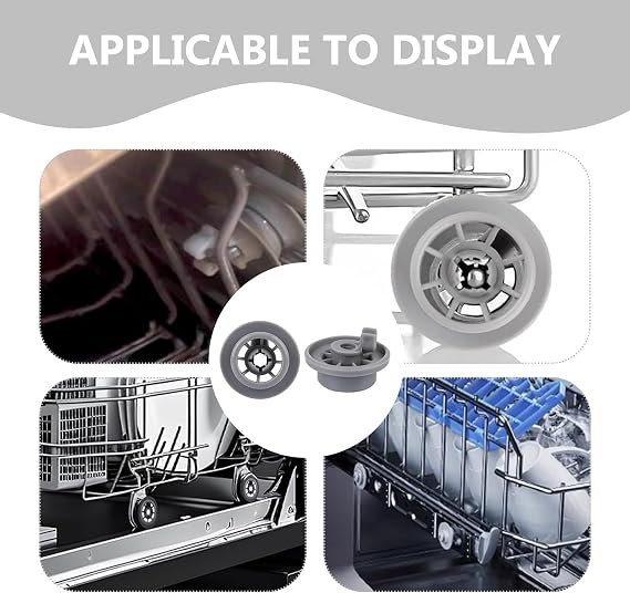 8 Pack Dishwasher Lower Rack Wheels Replacement, 165314 for Bosch Kenmore