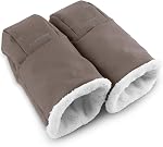 UPPAbaby CozyHandmuff - Attache facilement aux poignées de poussette - Ultra-Plush, protection des mains contre les intempéries - Théo (Dark Taupe)