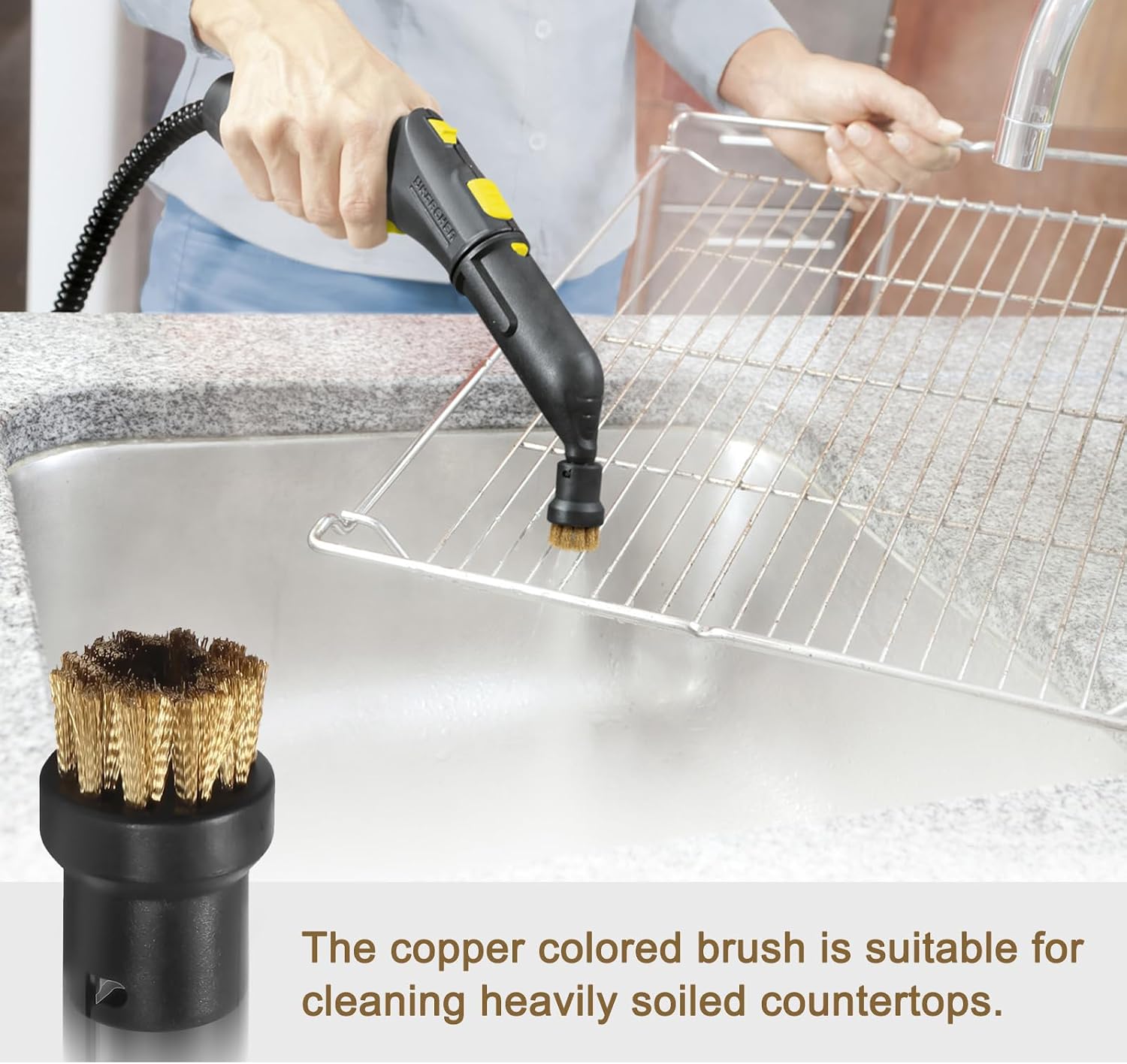 ilovelife Replacement Dust Remove Steam Cleaning Brush Small Round Brushes for Karcher SC1 SC2 SC3 SC4 SC5 SC7 CTK10