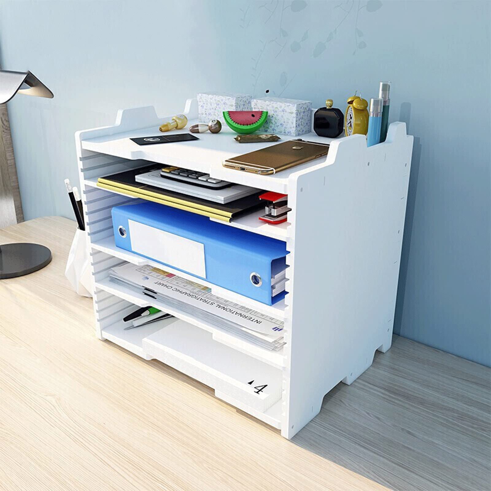 Nizer - Portalistino da parete con 10 tasche, formato A4, con 10 tasche, per ufficio e magazzino, sistema di riferimento di facile accesso