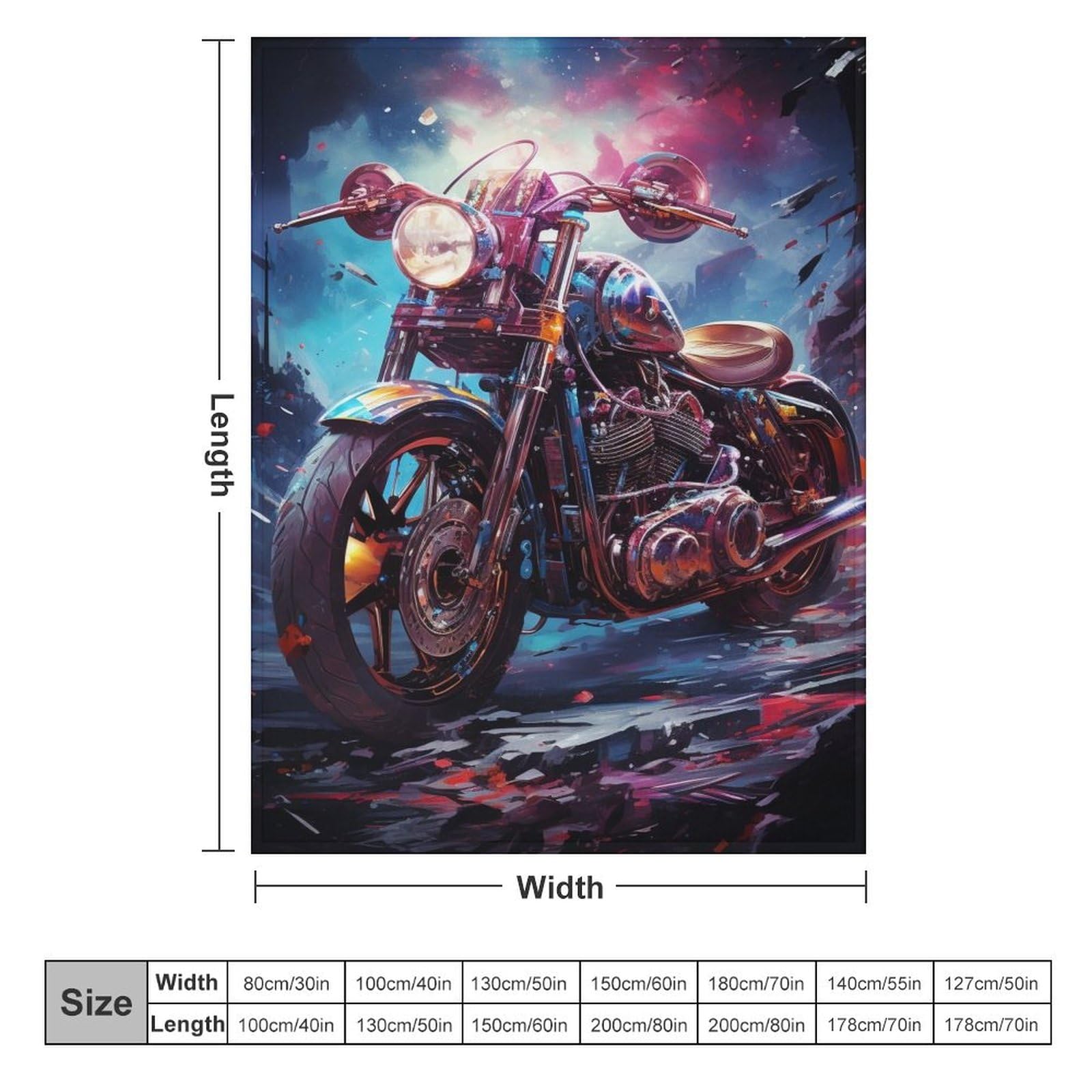Motorrad Kuscheldecke Flauschig Decke, Flannel Weiche Sofadecke, Fleecedecke, Wohndecke - Pflegeleicht - Warm 150×200cm