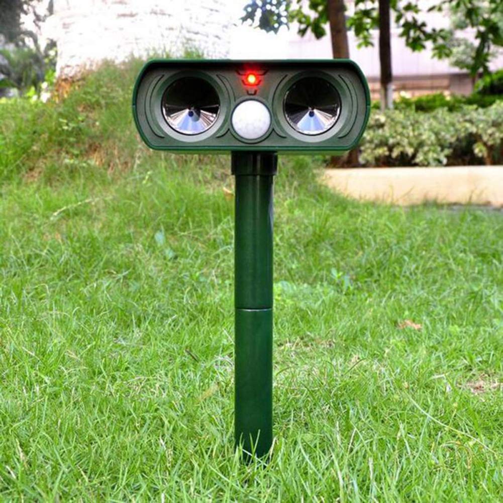 ERNZI Répulsif pour Chat, répulsif pour Animaux à énergie Solaire, dissuasif pour Animaux ultrasonique imperméable à l'eau, répulsif pour Animaux en Plein air pour Chats, Chiens, écureuils