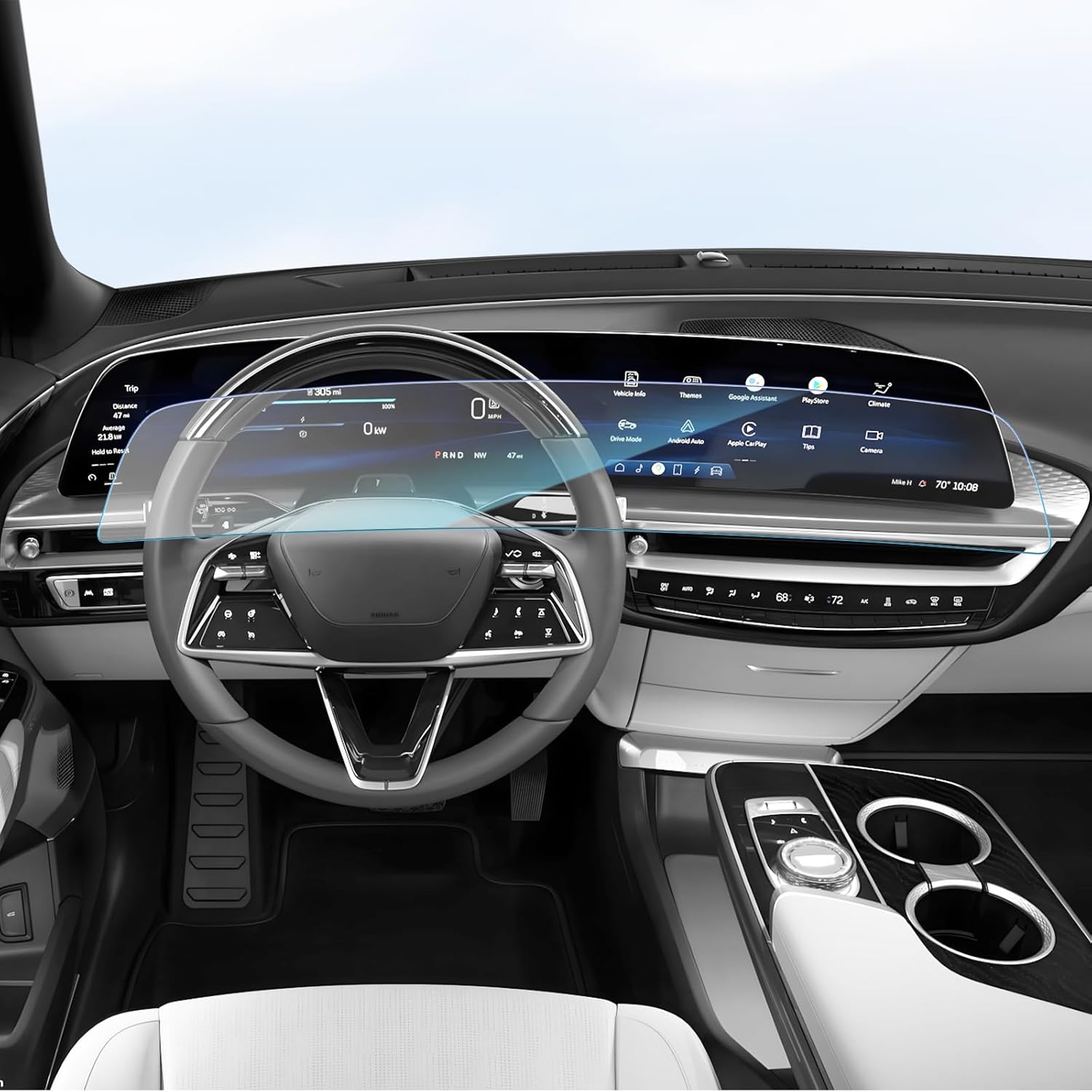 SKTU for 2025 2026 Cadillac Optiq Screen Protector 33 Inch for 2023-2026 Cadillac Lyriq/2025 2026 Cadillac Optiq/2026+ Cadillac Vistiq 33-Inch Integrated Screen [9H Hardness, Ultra Clear, Anti-Glare&Scratch] Cadillac Optiq 2025 2026 Accessories Tempered Glass