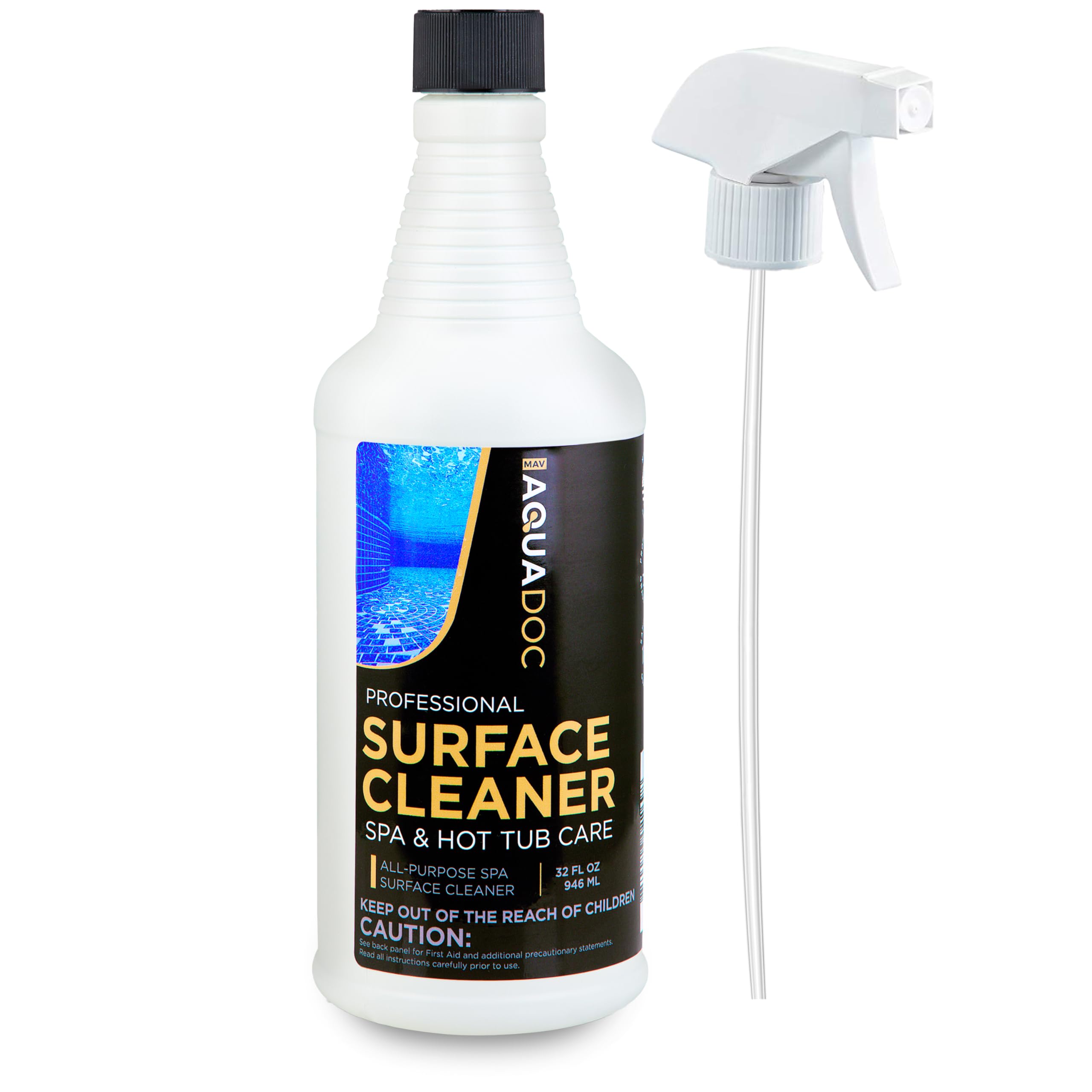 Hot Tub Cleaner Spray 32oz - Spa Surface Cleaner for Hot Tub Chemical Made in the USA - AquaDoc