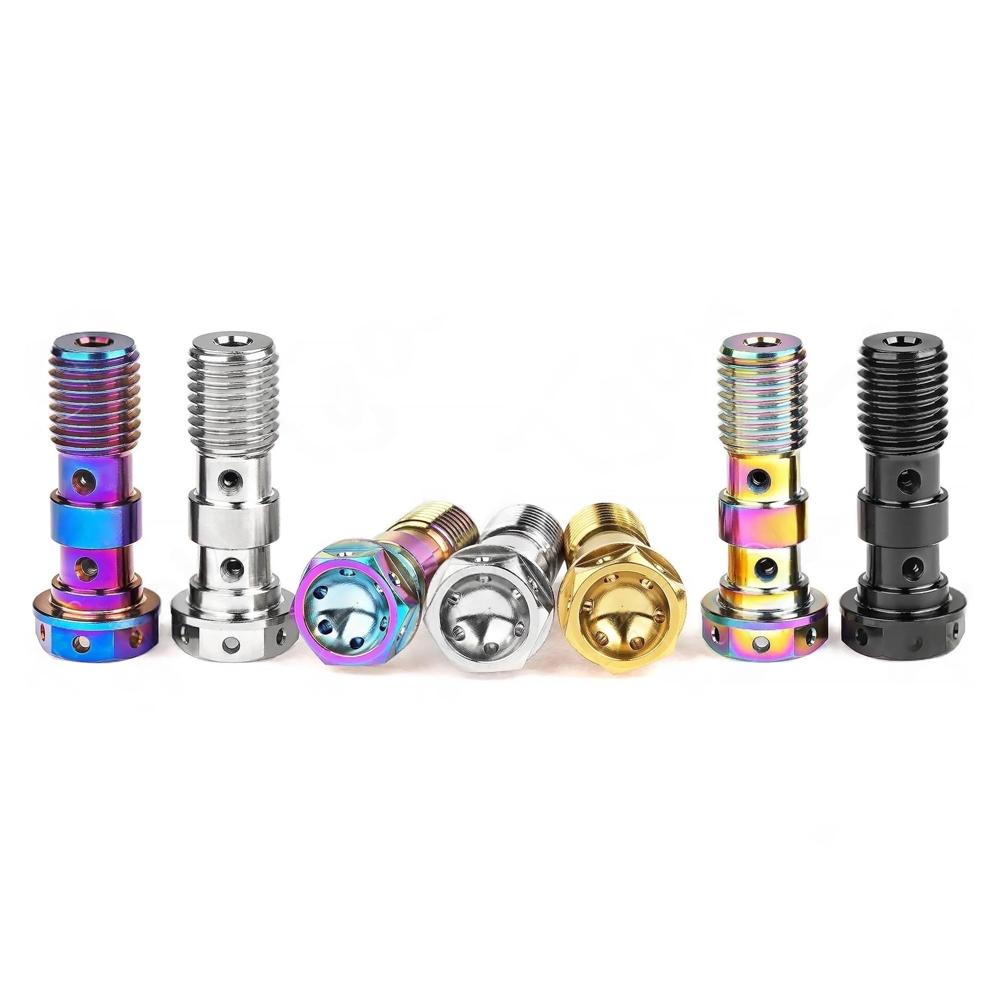 Bullone in titanio M10 con passo 1.0/1.25, viti banjo for tubi freno e frizioni a foro singolo/doppio(Double Titanium,1.0 Pitch)