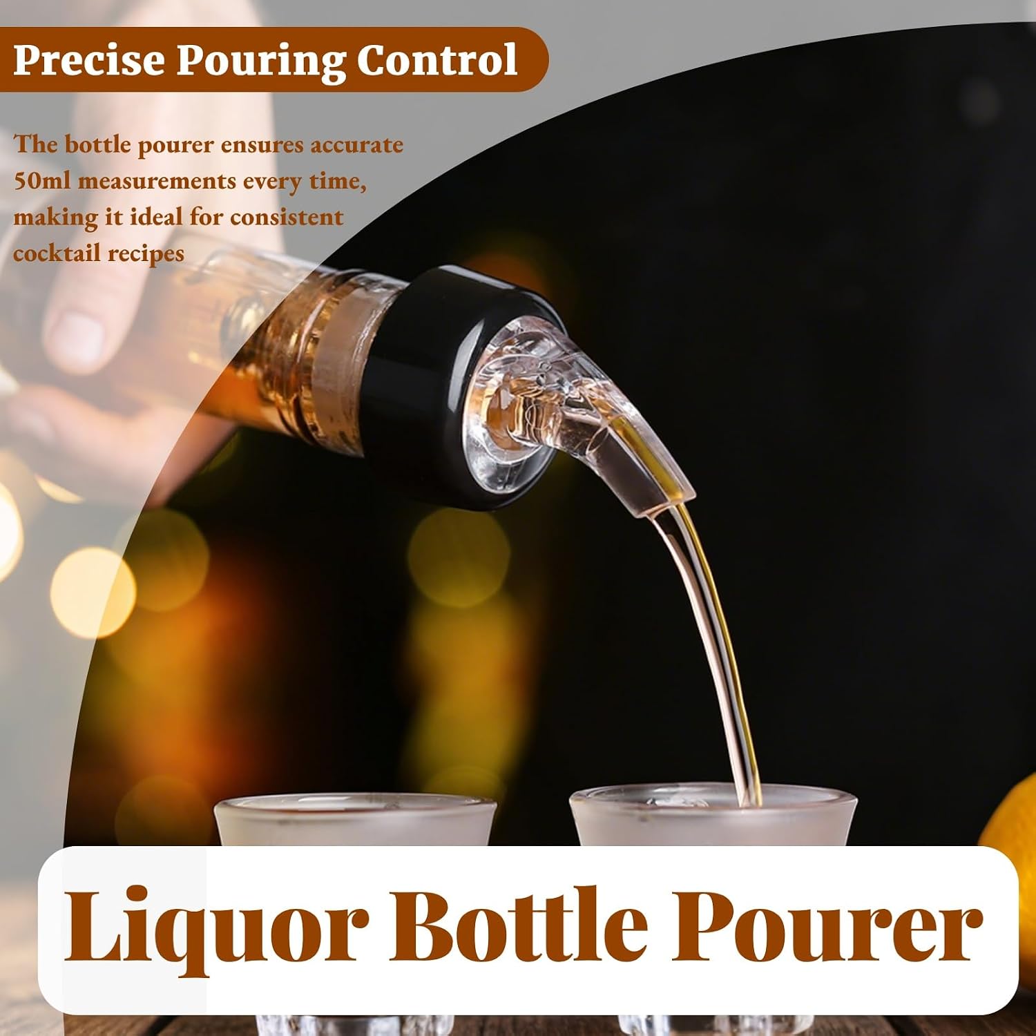 2PCS Automatic Measured Bottle Pourer, 50ml Drinks Wine Cocktail Dispenser Liquor Bottle Pourer Home Bar Tool for Bartender (white)