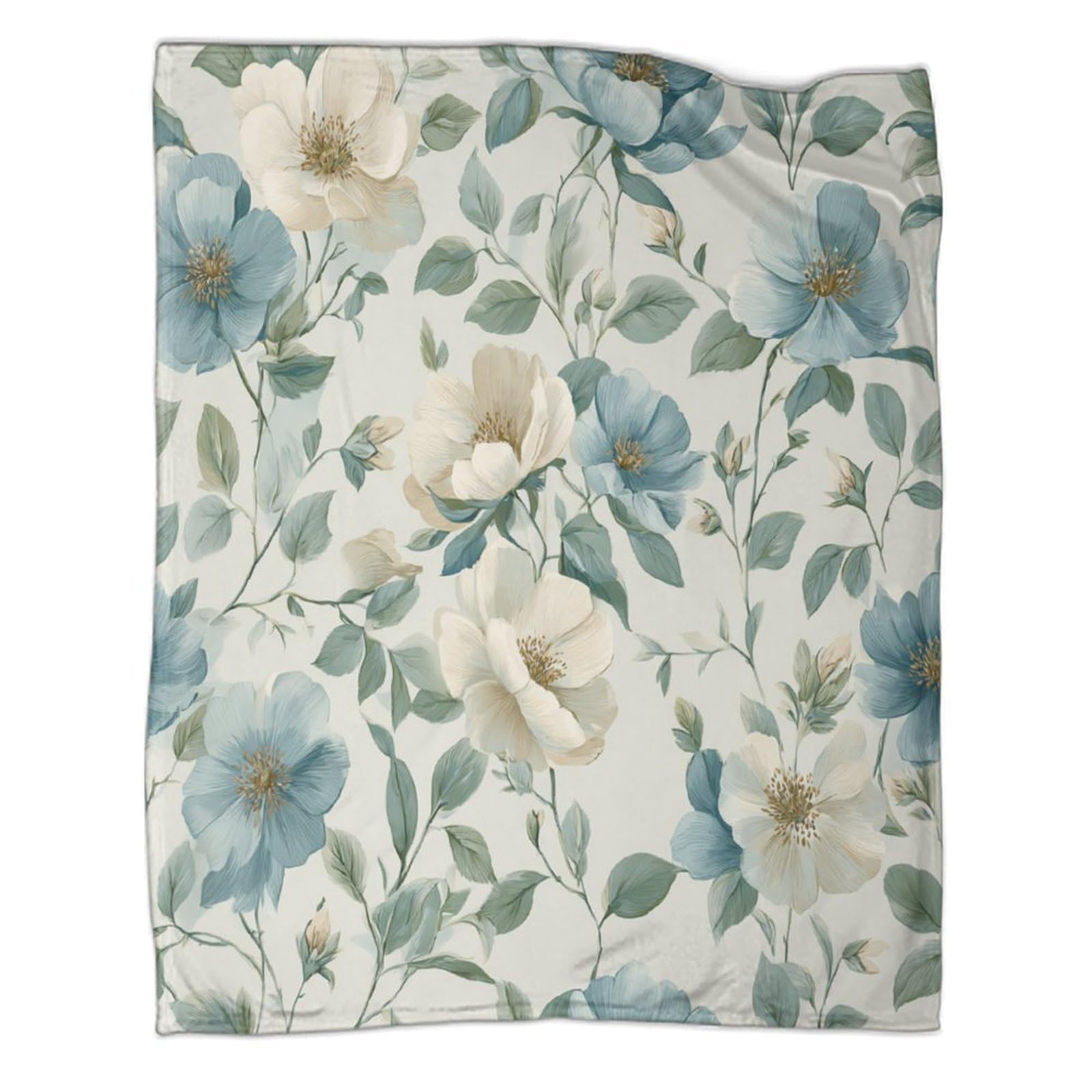 kaiyun Vintage Plants, English Country Style Bedding Blanket Printed Fluffy Soft Comfortable Suitable for Sofa Bed 40x50inch(100x130cm)