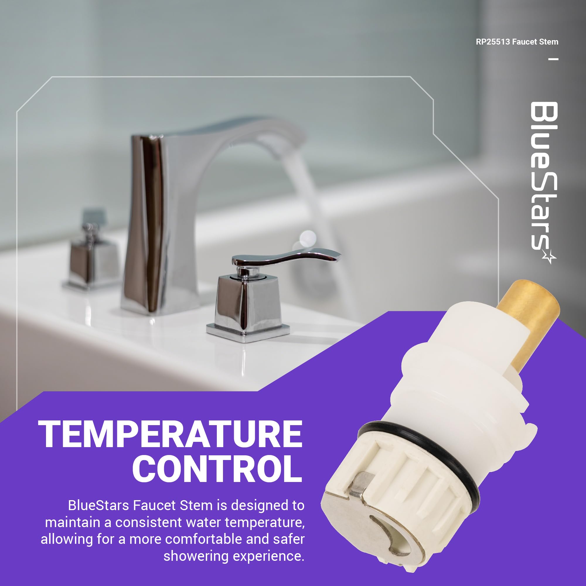 2-Pack Hot & Cold Acrylic Faucet Handles – Transparent Sink Knobs With Screws, Compatible With Peerless Delex D-Type Valve Stem