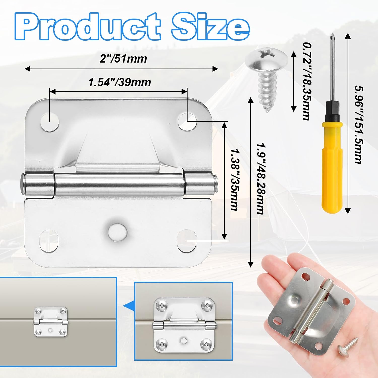 Cooler Hinges Replacement Parts for Coleman, Stainless Steel Cooler Latch Hinge Replacement Accessories Compatible with 5235 5250 5286b 6262 6270 image 4