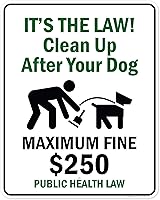 Vista 10 de It's The Law! Clean Up After Your Dog - Letrero de ley de salud pública de $250, 7 x 10 pulgadas, libre de óxido, aluminio 040, resistente a