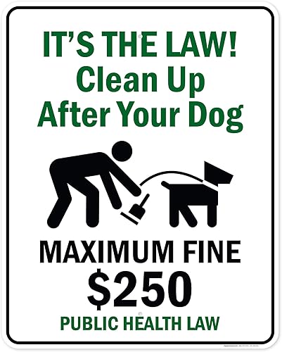 Miniatura 10 de It's The Law! Clean Up After Your Dog - Letrero de ley de salud pública de $250, 7 x 10 pulgadas, libre de óxido, aluminio 040, resistente a