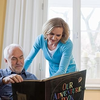 Scrapbook Photo Album,Our Adventure Book Scrapbook, Embossed Words Hard Cover Movie Up Travel Scrapbook for Anniversary, Wedding, Travelling, Baby Shower, etc (Adventurebook Letter)