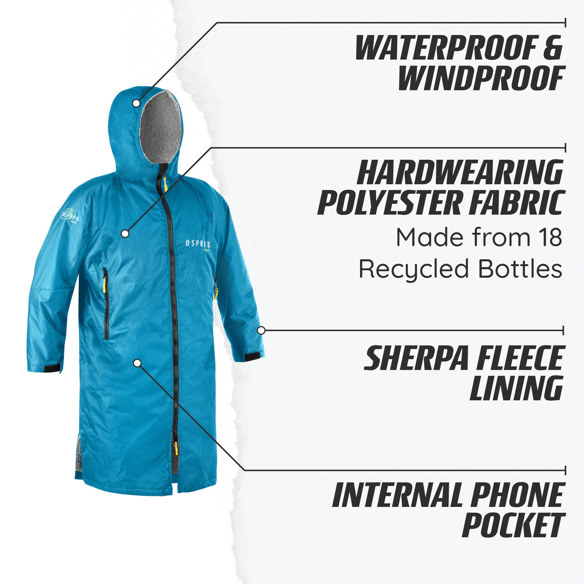Osprey Peignoir à langer pour enfants et adultes - Imperméable - Pour la natation et la plage - Unisexe - Plusieurs couleurs