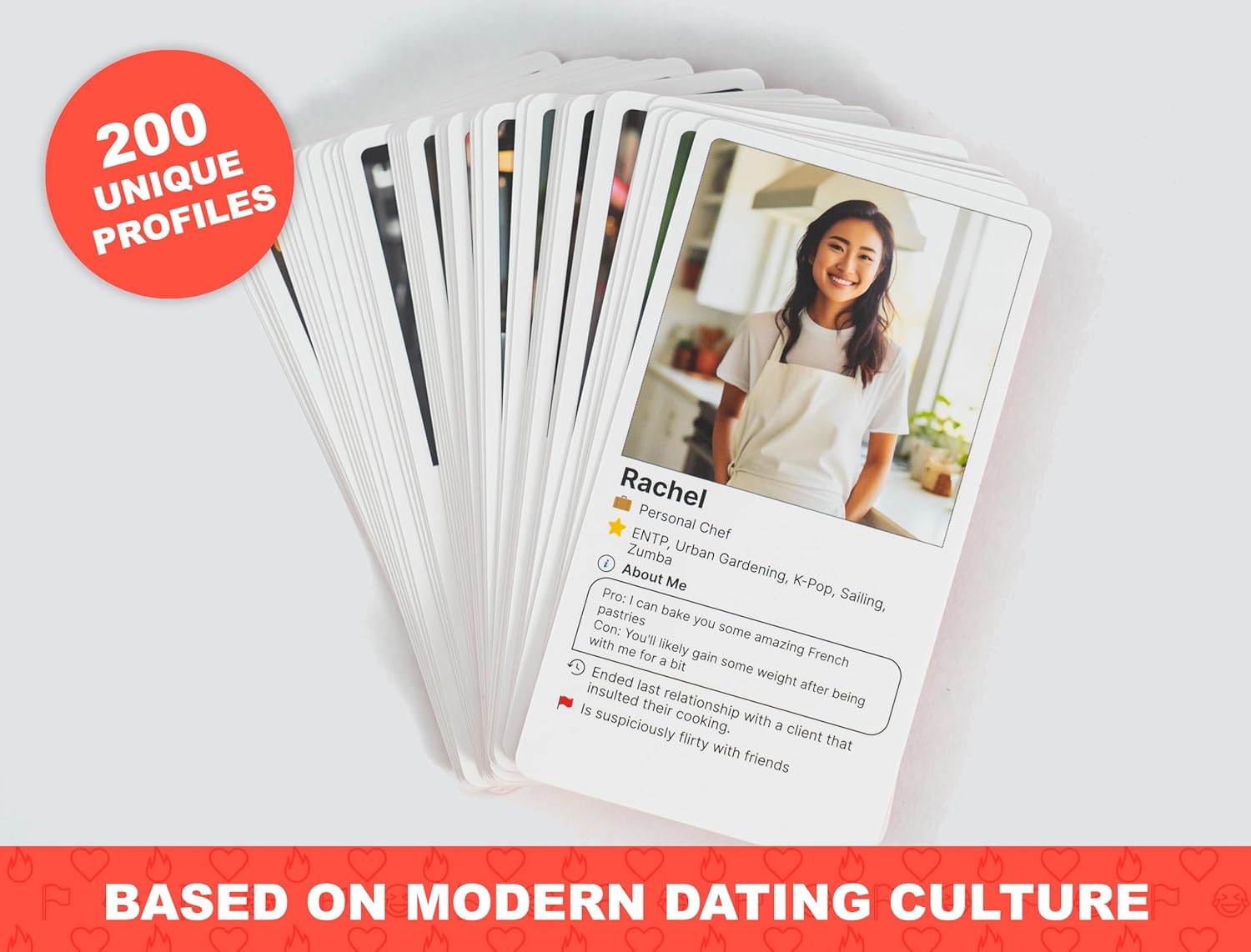 The Hilarious Dating Card Game for Adults - 3-10 Players, 200 Unique Dating Profiles - Perfect for Parties, Game Nights and Gifts for Friends