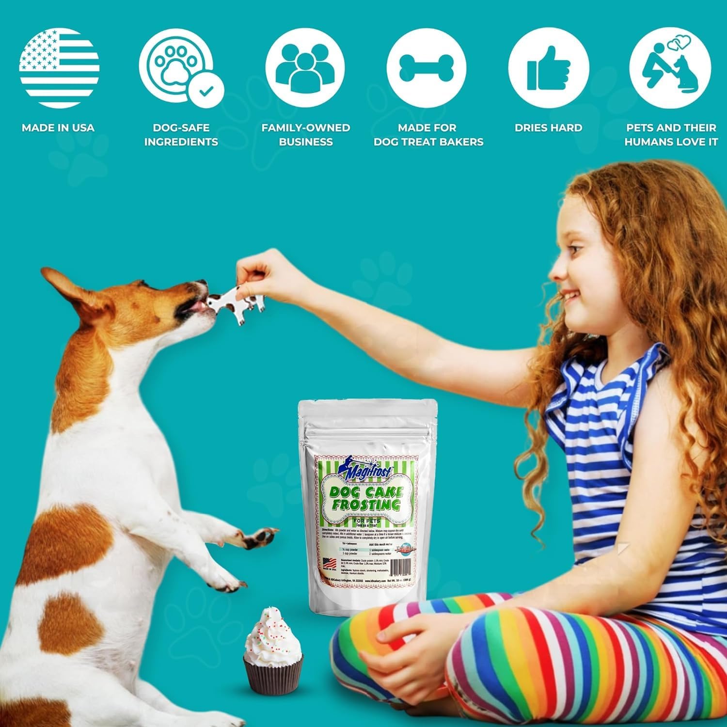 Magifrost Frosting for Dog Cake - Perfect for Homemade Cakes and Treats, Dog-Friendly, Easy-to-Use, Deliciously Smooth Texture, Safe & Healthy Ingredients (30oz)