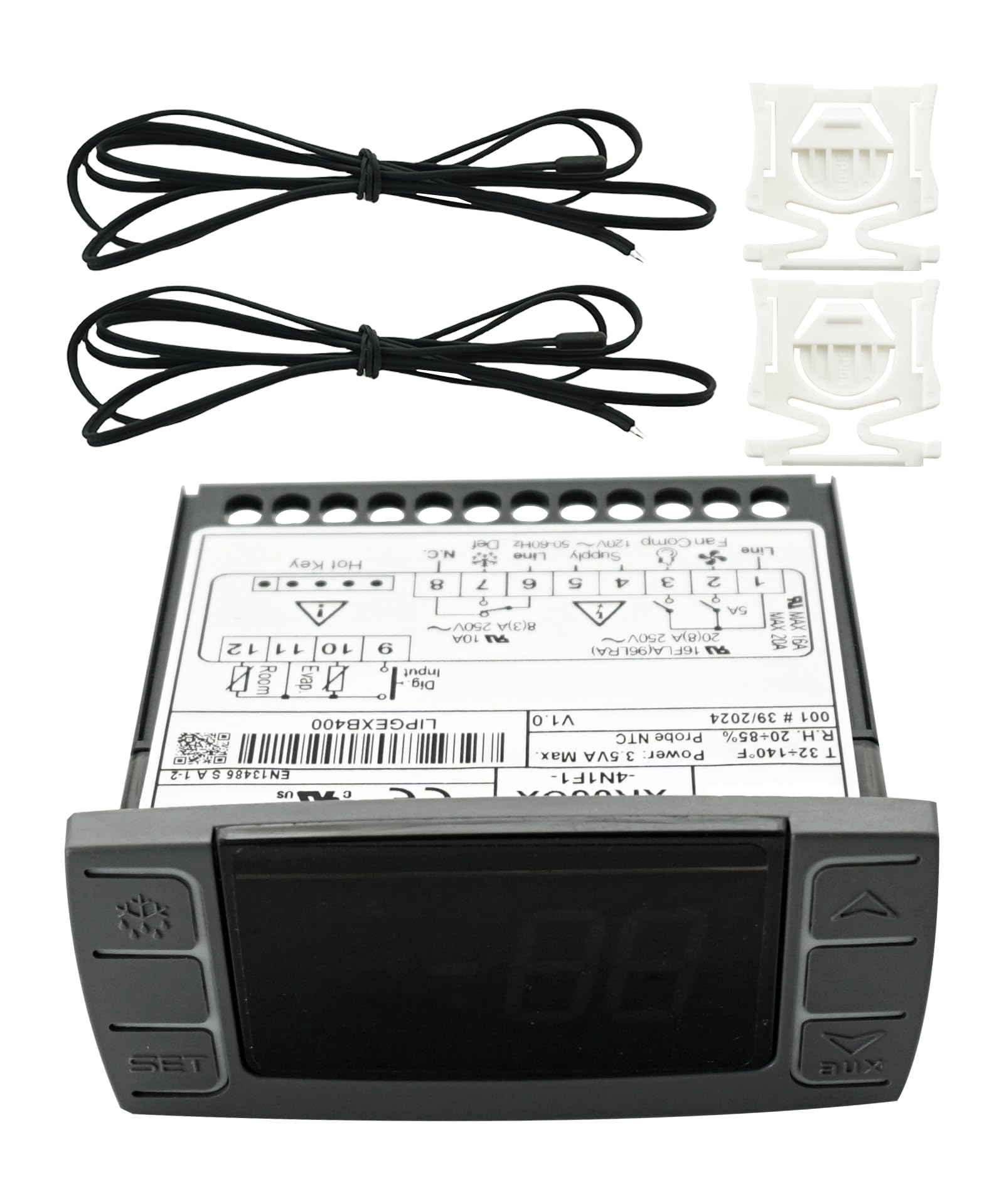 for Dixell XR06CX-4N1F1 Temperature Controller Fit 120V 50-60hz Commercial Refrigerators/Freezer,Digital Thermostat Controller with Temperature Sensor.