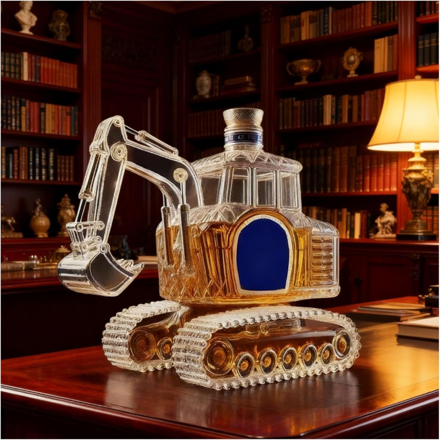 Dekanter do whisky 3D, ręcznie dmuchana szklana, butelka na napoje alkoholowe, dekoracja baru (koparka)