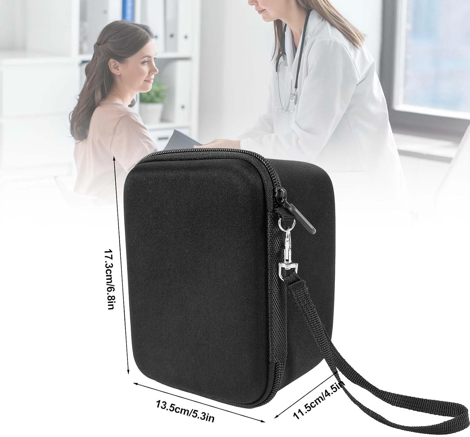 Hard Carrying Case Compatible with OMRON Blood Pressure Monitor Bronze BP5100 / Upper Arm 3 Series Home Blood Pressure Monitor,Wrist Blood Pressure Monitor Storage Organizer Bag with Handle(Case Only)