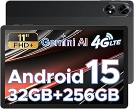 DOOGEE Tab G6+ 2025 - Latest Android 15 AI Tablet 11 Inch, FHD+, Tablet with SIM Card Slot, 32GB RAM + 256GB ROM/2TB, 8000mAh, Octa-Core T7280, Widevine L1, 4G LTE, Bluetooth 5.0, GPS