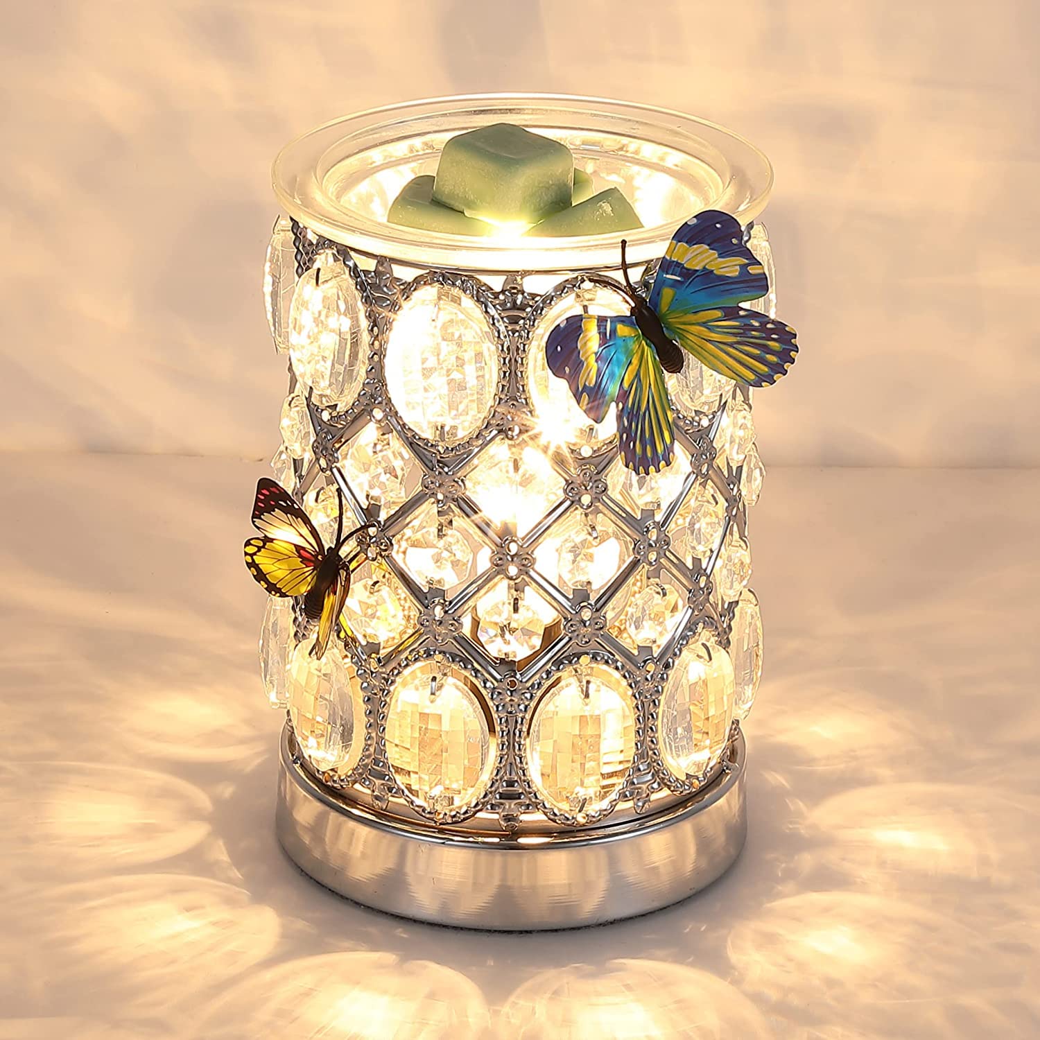 Lampe d'aromathérapie Cristal électrique brûleur à mazout cire fondre brûleur arôme lampe chauffe-bougie fondeur arôme brûleur à mazout creux veilleuse lampe à huile pour cadeau pour l'étude de salon