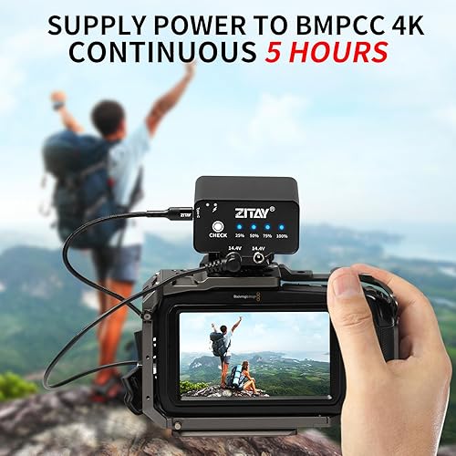 Miniatura 3 de ZITAY Batería externa de 95 WH compatible con cámara Blackmagic Pocket Cinema BMPCC 4K 4KPro 6K 6KPro NP-F570 4-5 horas