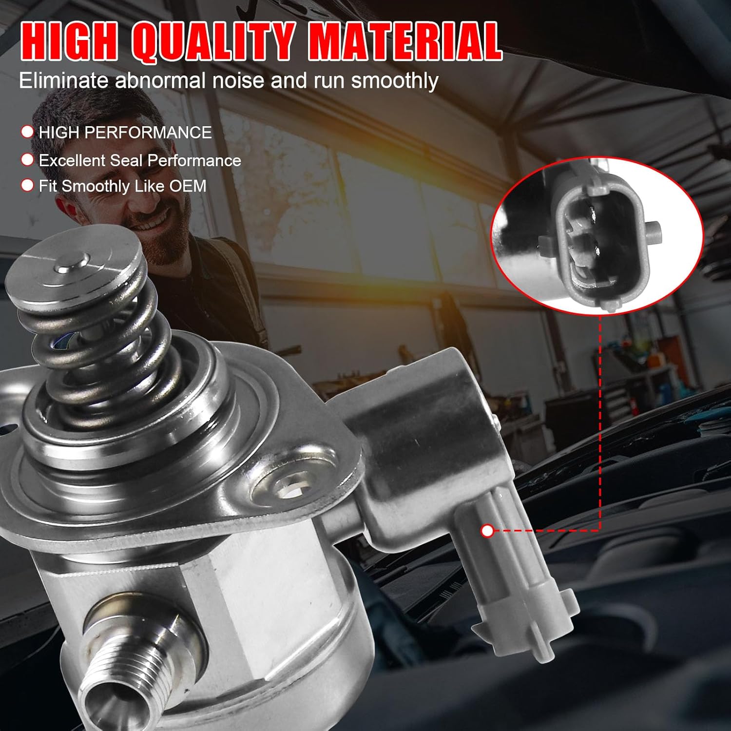 High Pressure Fuel Pump Fit 2013-2016 for Ford Escape, 2014-2019 for Ford Fiesta, 2013-2014 for Ford Fusion, 2014-2016 for Ford Transit Connect 4 Cyl Replace# 0261520139, 0261520140, HM10003