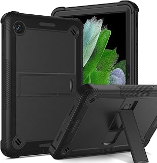 DUEDUE for TCL Tab 10 5G 10.1" Tablet Case, 3 in 1 Hybrid Shockproof Silicone Gel Protective Tablet Cover with Kickstand for TCL Tab 10 5G 9183W(2022 Release), Black