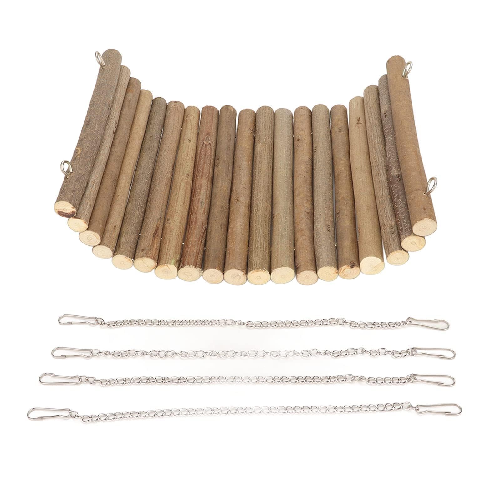 Altalena in Legno per Piccoli Animali, 20x30 cm, Amaca Sospesa per Criceti, Cincillà, Scoiattoli, Conigli e Uccelli