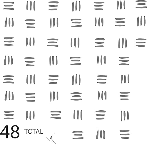 Miniatura 3 de Calcomanías de vinilo para pared de líneas negras de VieliArte. 48 juegos de tres rayas cada uno. Calcomanías adhesivas para decoración de