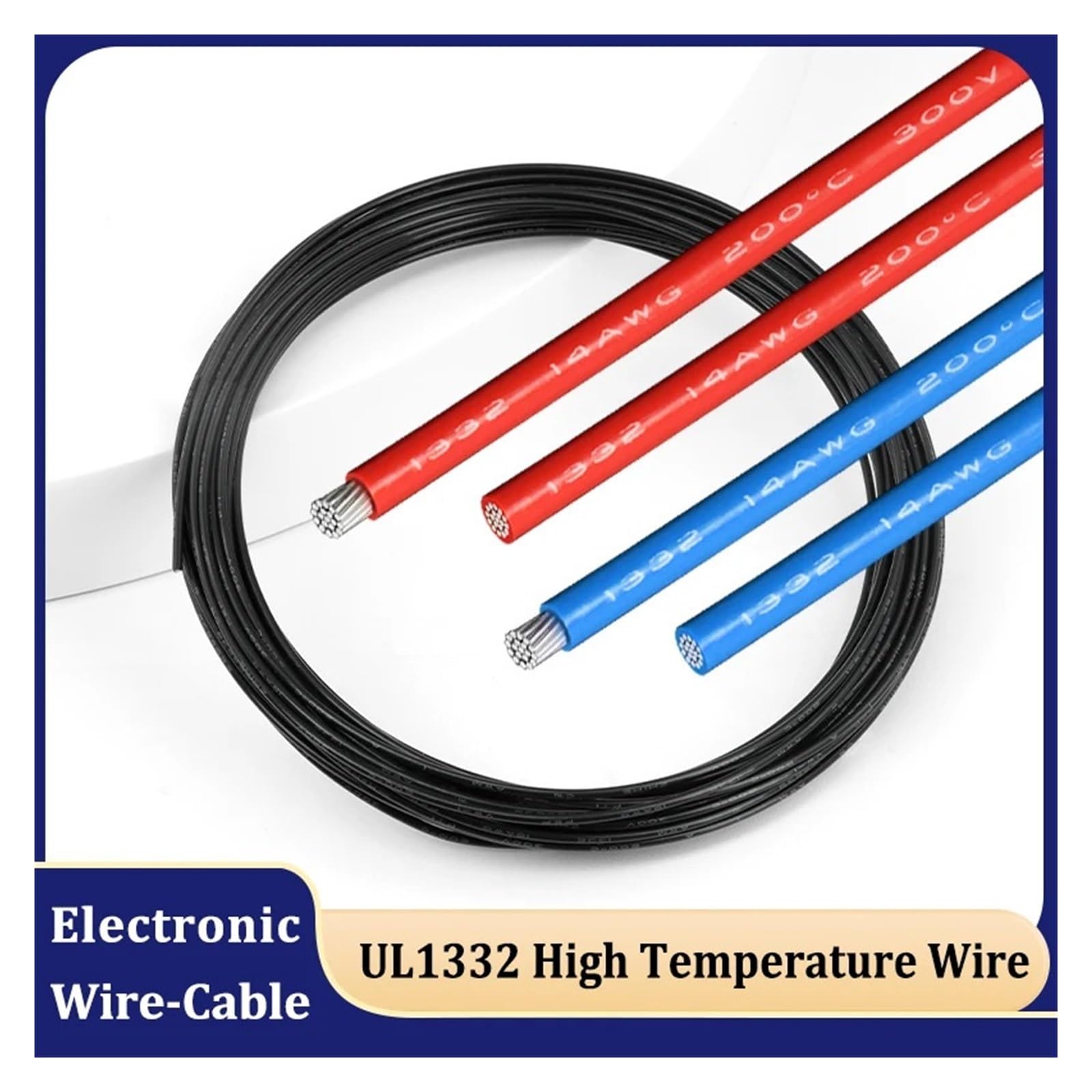 1/2/5/10/20/ 30M UL1332 Drut Wysokotemperaturowy 12 11 10AWG Odporny Na PTFE Kabel Miedziany Cynowany(Red 20m,13AWG)