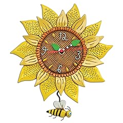 Allen Designs Bee Sunny Sunflower Wall Clock with Bee Pendulum Allen Designs Bee Sunny Sunflower Wall Clock with Bee Pendulum product image