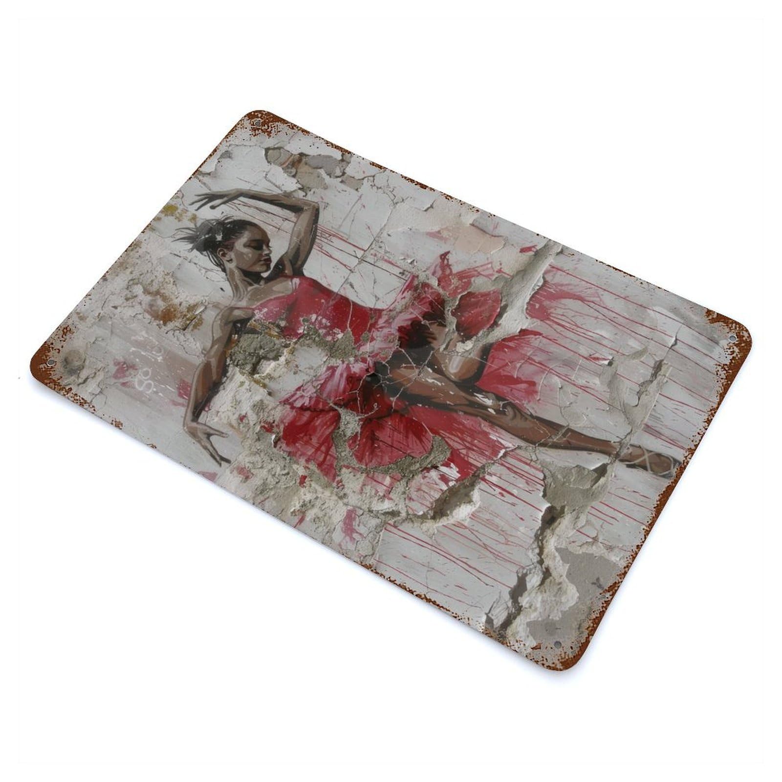 Eroded Ballerina Retro Metal Sign 11.8"x7.9", Rustic Home Decor for Garage, Pub Or Kitchen