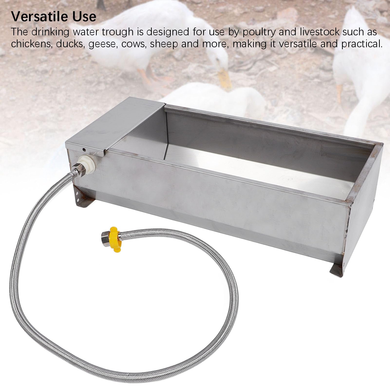 Rengue Abbeveratoio Automatico per Bestiame, Abbeveratoio per Animali Autoriempitivo di Grande capacità in Acciaio Inossidabile con Riempimento Automatico dell'Acqua, per Allevamento