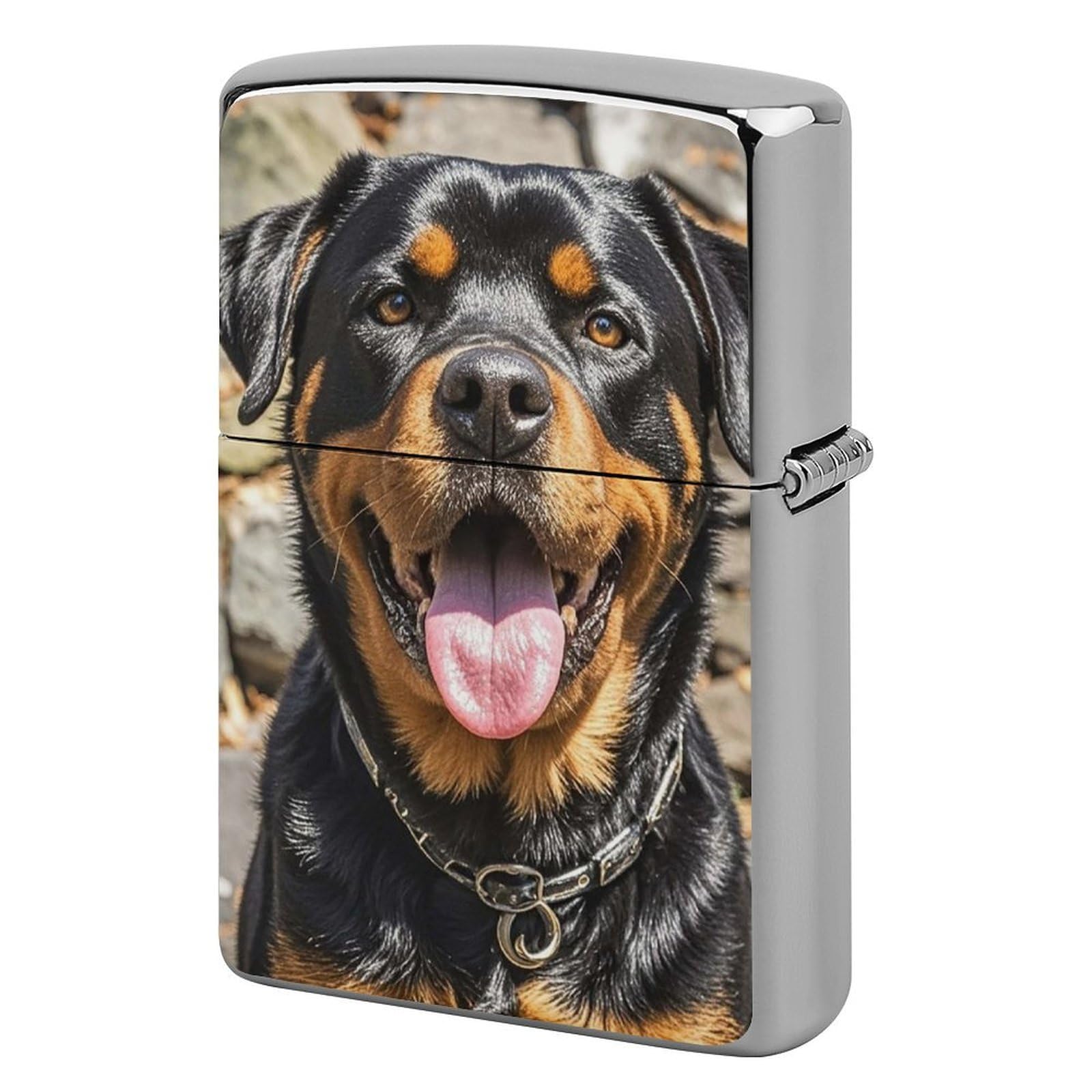 Rottweiler Dogs Tongue Head Lighter Case for Men, Personalized Lighter Cover for Valentine's Day Gifts, Flip-Top Lighters Shell for Outdoor, Portable Lighters Protective Sleeve