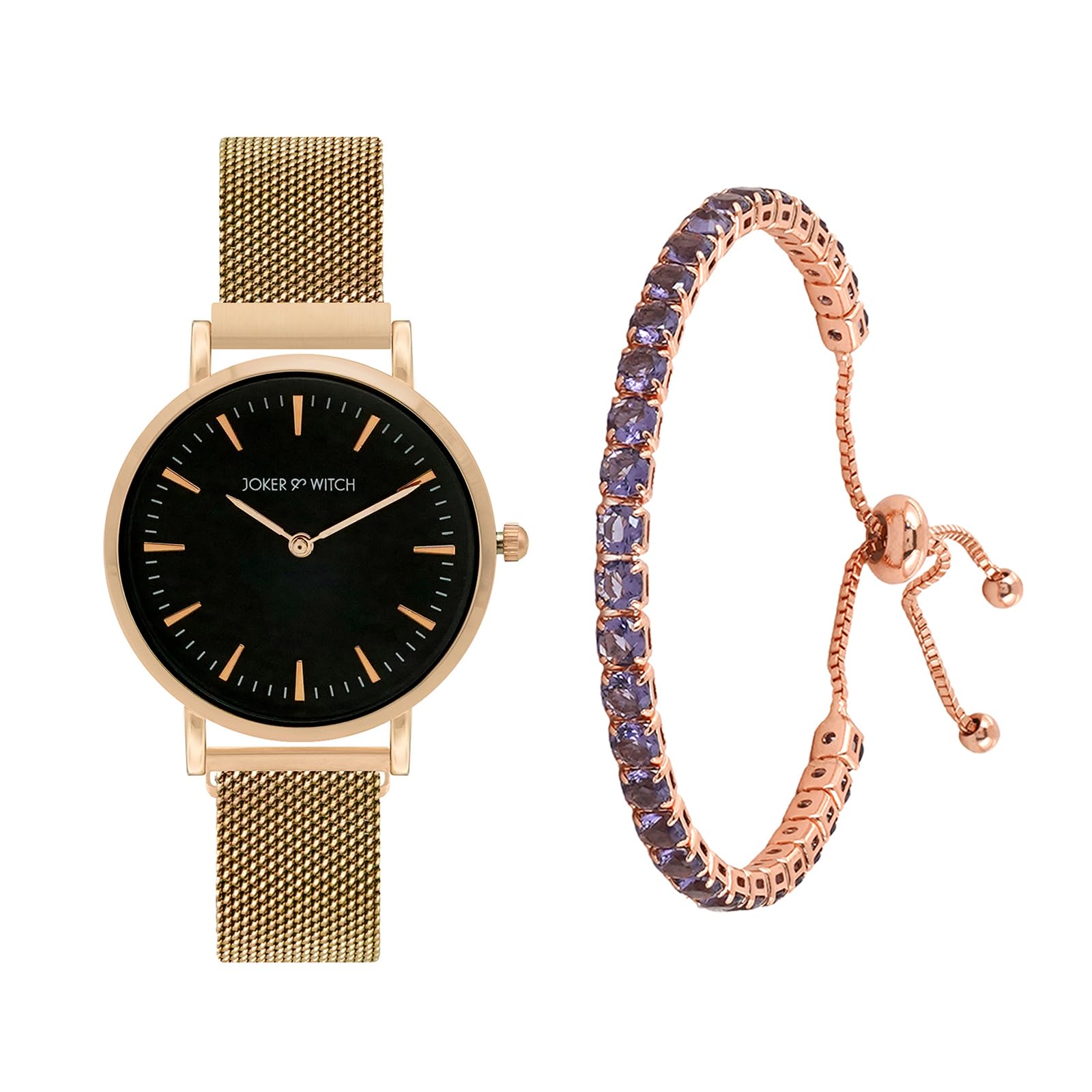 Joker & Witch Stainless Steel Women Lynne Analog Watch Bracelet Stack Combo, Dial Color-Black, Band Color-Gold (B0C7L6WM4N) Amazon Price History, Amazon Price Tracker