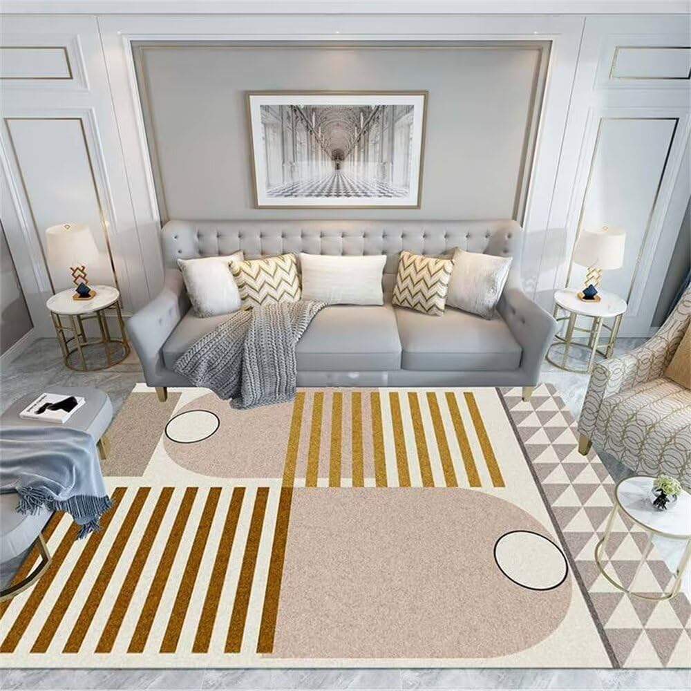 Tapis moderne pour salon lavable en machine de 140x210 cm pour éliminer les taches facilement