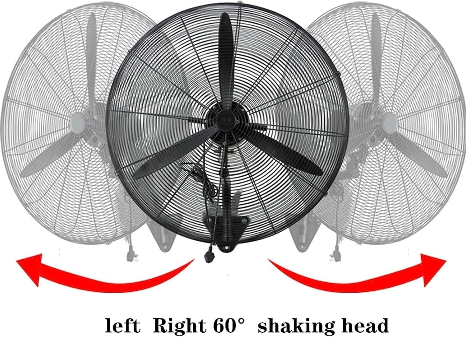 Ventilatore da Parete, Ventilatore Industriale da Parete, 3 modalità di Volume d'Aria, Oscillazione Silenziosa A 120° per Casa E Ufficio in Estate, 31 Pollici, 22 Pollici