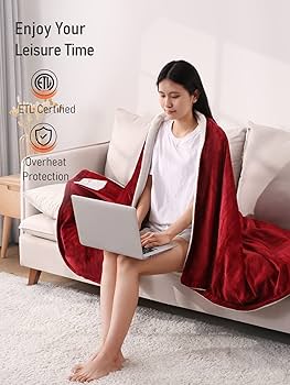 Electric Heated Double Layer Sherpa Blanket With 9 Heat Levels, Machine Washable