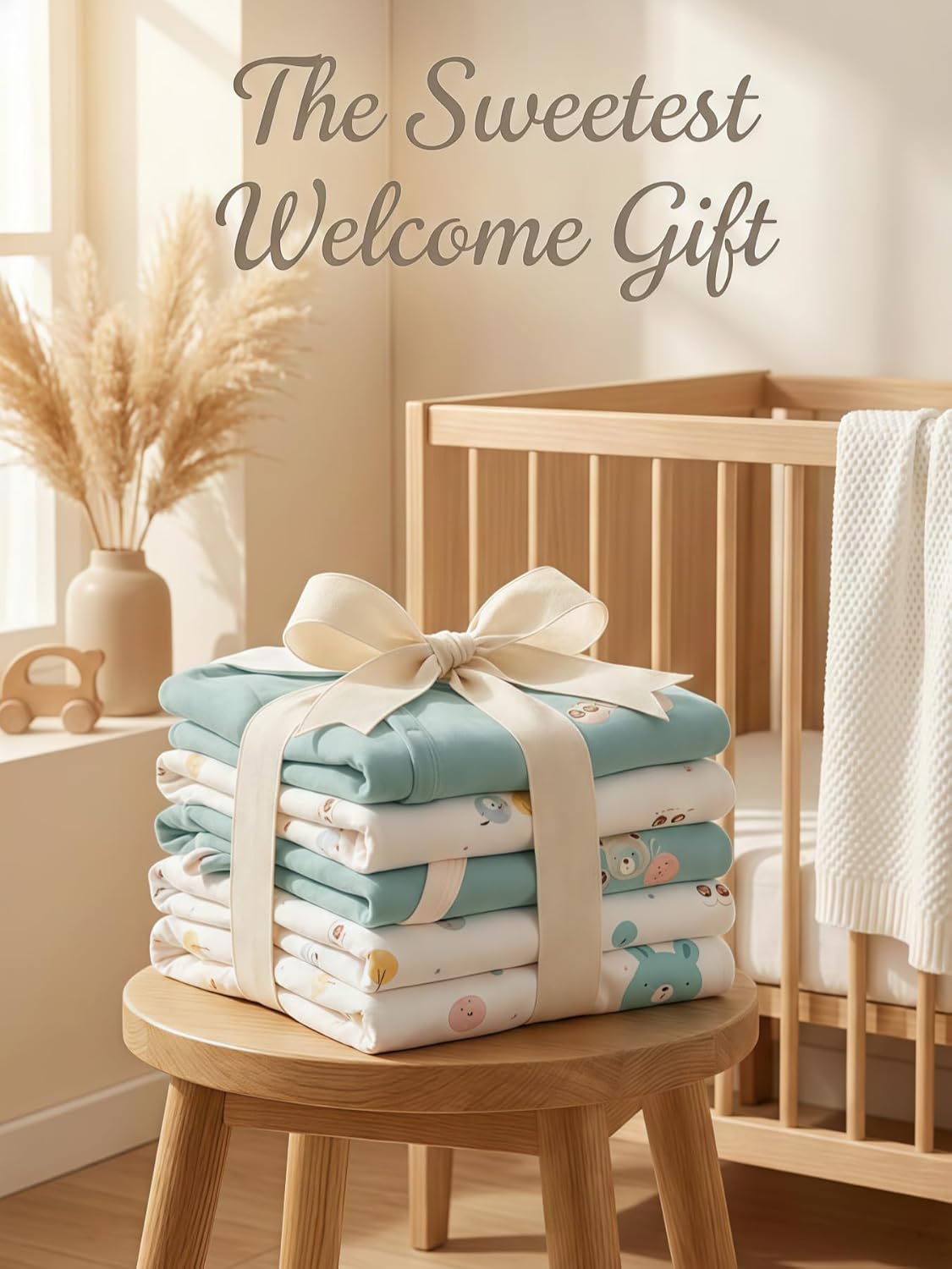 Joyshe 27-Piece Baby Boy Clothes Set, 100% Cotton Newborn Essentials Layette Outfit, Soft Breathable, Mint Green - Image 5