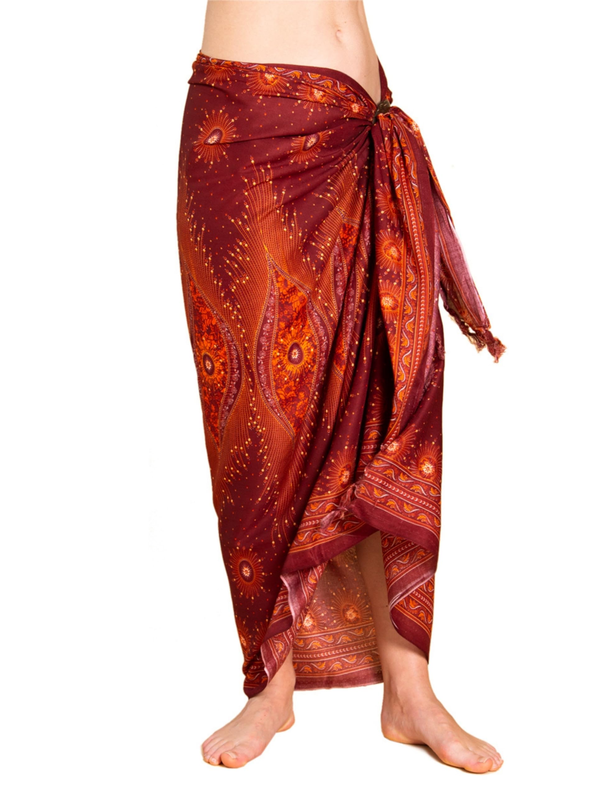 Panasiam Women's V24 Russet Sarong Peacock 250X113cm