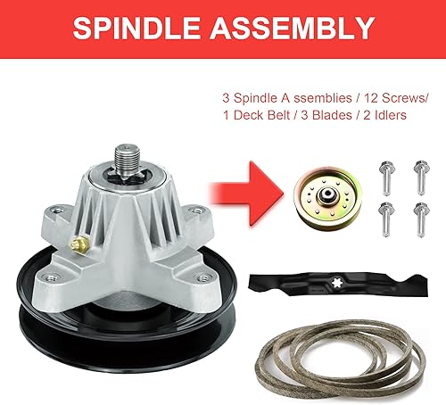 Miniatura 2 de Kit de reconstrucción de cortacésped de cubierta de 50 pulgadas para Cub Cadetpara MTD LTX1050KH LTX1050VT SLTX1050, incluye 3 husillos 618-05016