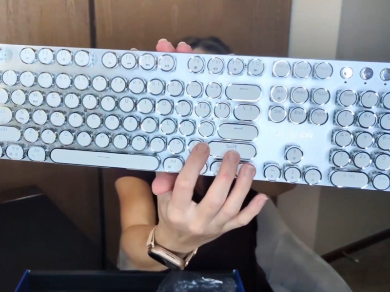 Eweadn Tk100 Punk Typewriter Wired Mechanical Gaming Keyboard 104 Keys - View #14