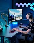 monTEK Heavy-Duty Monitor Arm for 17-57" Ultrawide Curved Screen, Supports up to 59.4 lbs, Adjustable Gas Spring Arm, 75/100 VESA Mount, Clamp & Grommet Desk Monitor Mount Single, Black