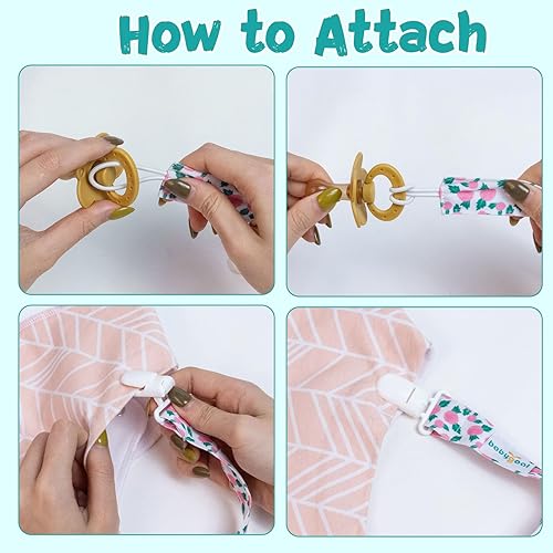 Miniatura 7 de Babygoal - Clips para sujetar chupete para niñas, paquete de 6 unidades se adapta a la mayoría de los estilos de chupones y mordedores, regalo para