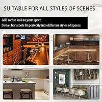 Vista 13 de Gold Velvet Bar Stools Set of 4, Counter Height Barstools with Low Back, Swivel Bar Stool for Kitchen Island, Pub (Grey)