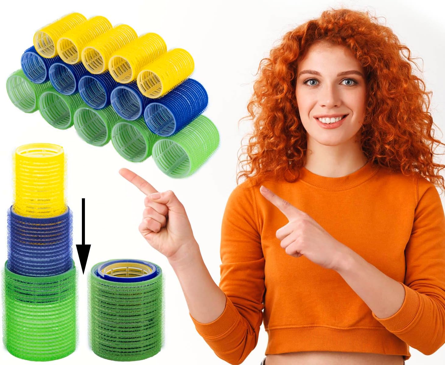 15 HAFTWICKLER krulspelden SET WICKLER krullen haar Ø32-48 mm kappersbenodigdheden NIEUW