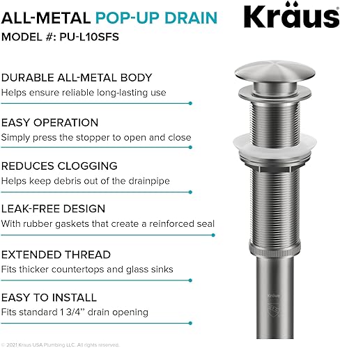 Miniatura 4 de Kraus PU-10ORB Desagüe emergente bronce frotado con aceite