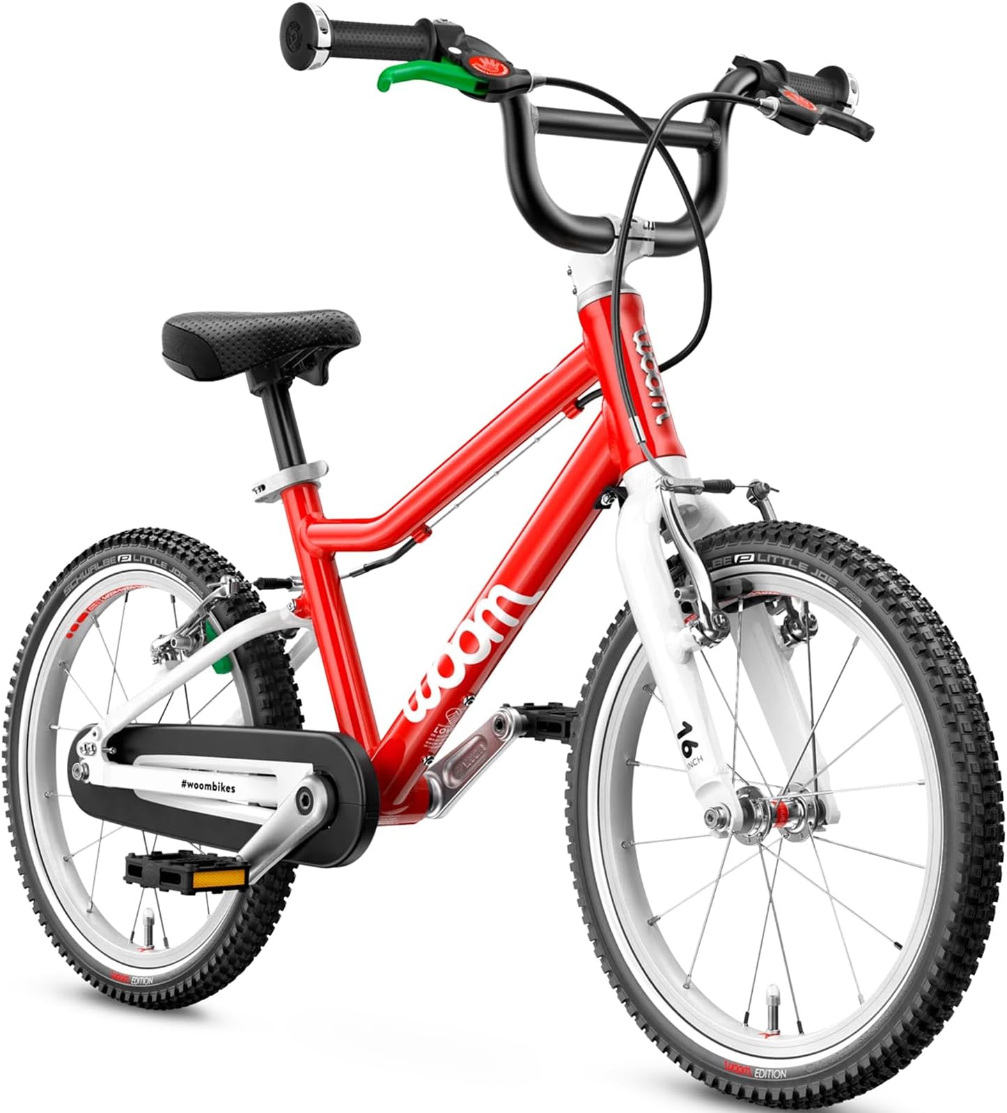 3 Children’s Bicycle for Kids 4-6 Years Old, 16-Inch Wheels, Lightweight Bike with Handbrake, Steering Limiter & Chain Guard, Boys & Girls - Red
