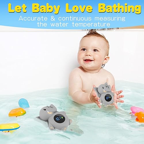 Miniatura 7 de Termómetro de baño para bebés, con pantalla LED y advertencia de temperatura, productos de seguridad para el baño de los niños, termómetro de
